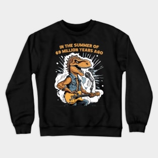 dinosaur rock star Crewneck Sweatshirt